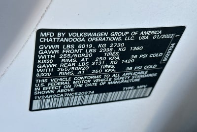 2022 Volkswagen Atlas 3.6L V6 SEL R-Line