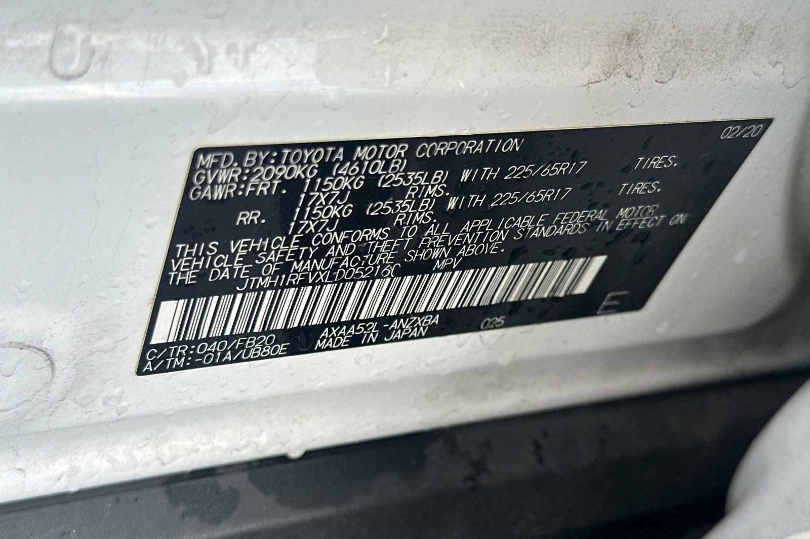 2020 Toyota RAV4 LE