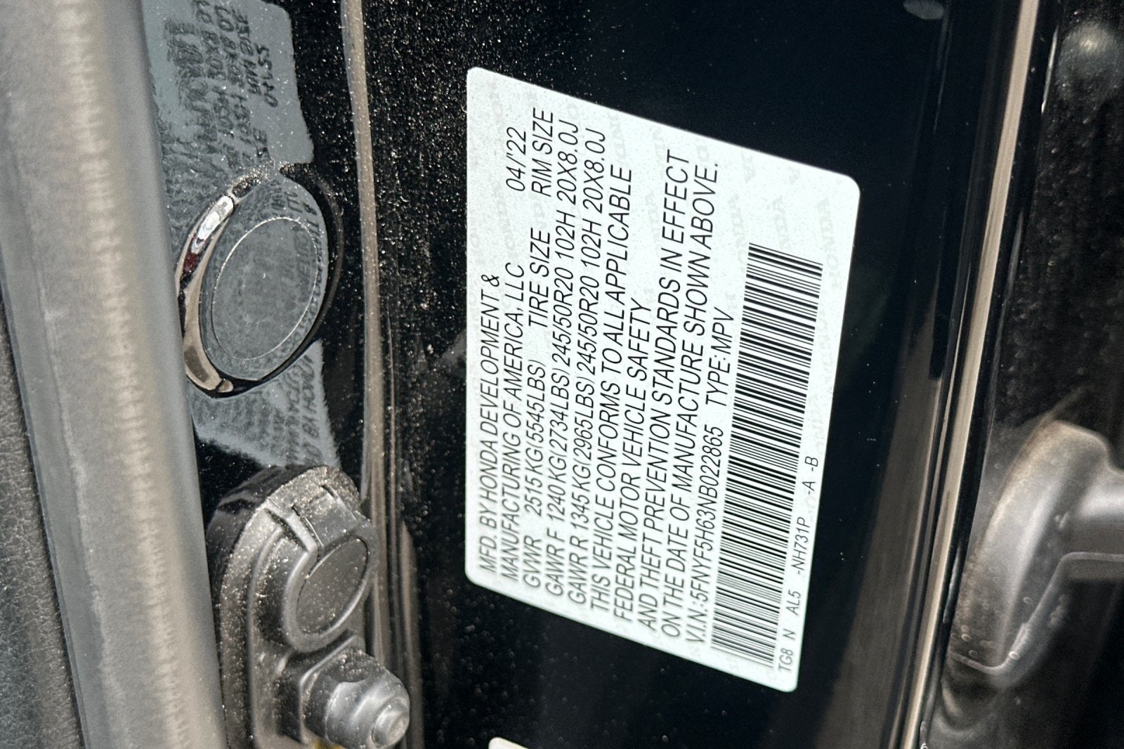 2022 Honda Pilot Touring 7 Passenger